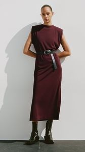 Wine colored Maxi dress without belt